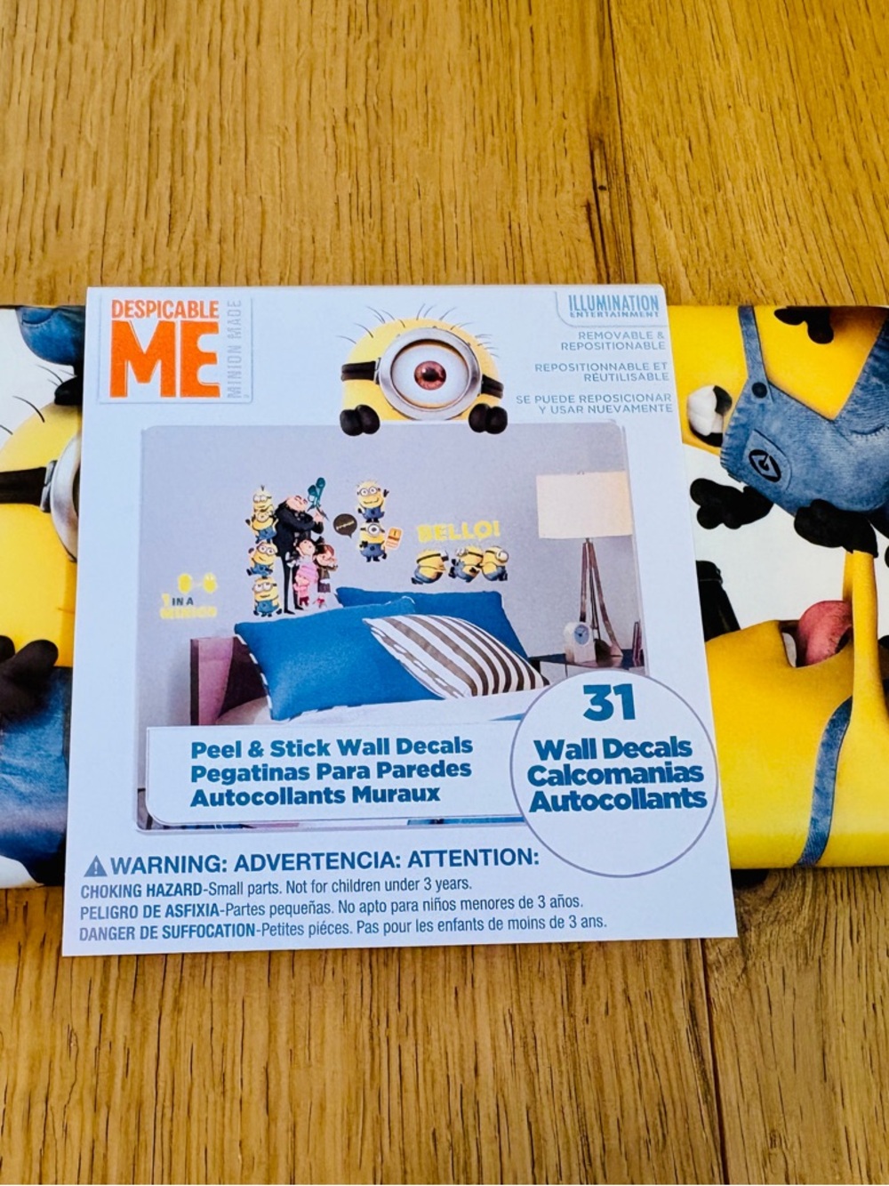 Universal Despicable Me Minions Peel & Stick Wall Decals - Yellow, Blue